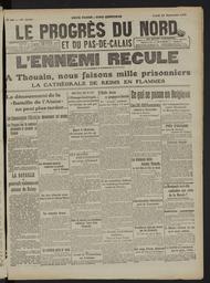 Le Progrès du Nord. Edition du lundi 21 septembre 1914 | 