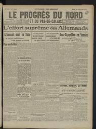 Le Progrès du Nord. Edition du mardi 29 septembre 1914 | 