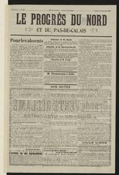 Le Progrès du Nord. Edition du samedi 19 octobre 1918 | 
