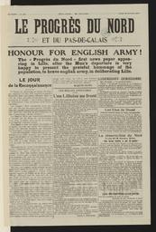 Le Progrès du Nord. Edition du lundi 28 octobre 1918 | 