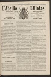 Abeille lilloise (L'). Edition du dimanche 11 novembre 1866 | 