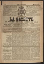 La Gazette de Wazemmes et de la banlieue de Lille : littérature, sciences et arts, chronique, annonces et avis divers
