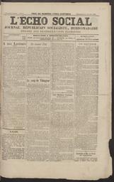 L'Echo social : journal républicain socialiste,organe des revendications ouvrières / Gérant : A. Leclercq