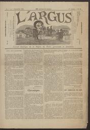 L'Argus : Journal satirique de la Région du Nord [puis] Journal de la région du Nord, de l'Aisne et du Pas-de-Calais, paraissant le dimanche / Gérant : B. Claudel