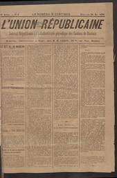 L'Union républicaine : journal républicain anti-collectiviste, périodique des cantons de Roubaix