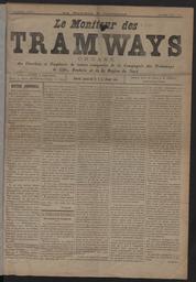 Le Moniteur des tramways : organe des ouvriers et employés de toutes catégories de la Compagnie des tramways de Lille, Roubaix et de la région du Nord