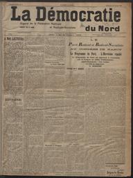 La Démocratie du Nord : organe de la Fédération radicale et radicale-socialiste
