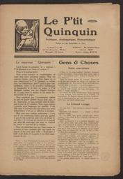 Le P'tit quinquin : journal joyeux et récalcitrant, rédigé par des journalistes du Nord
