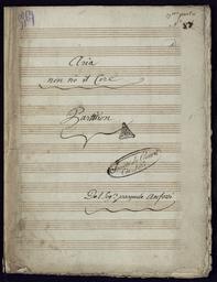 Aria // non ho il core all'adi auverro // Canto // Del Sigr Pasquale anfossi