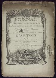 Journal d'ariettes, scene et duo traduits, imité ou parodié de l'italien. Par Mr D. C. Amateur dédié à S. A. R. Monseigneur le comte d'Artois n° III scène et rondeau de l'opéra la Clemenza de Scipion del Sigr Giovanne Bach