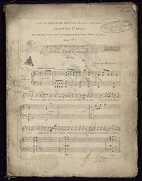 Air du calife de Bagdad. Musique de Boieldieu. Chanté par Mlle Phillis. Arrangé par l'auteur avec accompagnement de forte-piano ou harpe