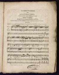Se vedete una ragazza. Duo chanté par Mmes Barilli et Muraglia. Nel matrimonio per raggiro, (mariage par intrigue). Musique de Cimarosa arrangé avec accompagnement de piano par Paccini. Traduction française par Mr de Gourbillon,...