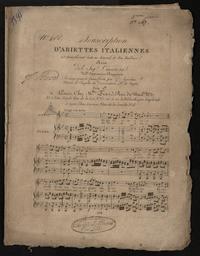 N° 488 souscription d'ariettes italiennes 21e année faisant suite au journal de feu Bailleux. Aria del Sigr Cimarosa nell Apprensivo Raggirato. Arrangé pour le piano forte par G. Spontini...