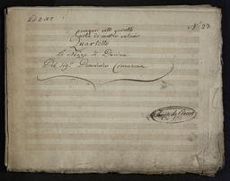 Pourquoi cette querelle // nota di matro antonio // Quartetto // Le nozze di Dorina // Del Sigr Dominico Cimarosa