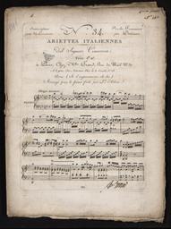 N° 34 arriettes italiennes del Signor Cimarosa. Arrangé pour le piano forte par L. Adam