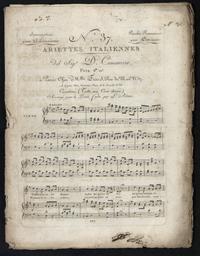 N° 37 ariettes italiennes del Sigr Cimarosa. Cavatina (Tutto mie care donne) arrangé pour le piano-forte par L. Adam