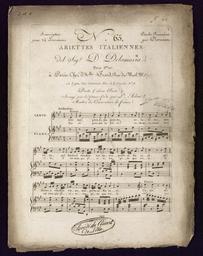 N° 65 paroles françaises par Desriaux ariettes italiennes del Sigr D Delamaria... Duetto (ahime presto) arrangé pour le piano forte par L. Adam