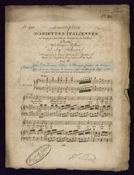N° 491 souscription d'ariettes italiennes... Duetto nel Castor e Polluce del Sigr Federici arrangé pour le piano forte par G. Spontini...