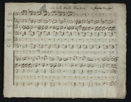 Qui de vous veut voir Mesdames // N° 34 // aria della Bella Pescatrice // à // Deux violons // Petite flûte // alto // et // Basso // violino Primo // Par Mengozzi