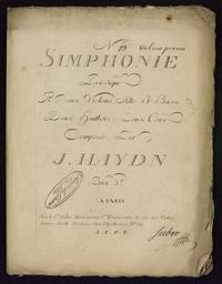 N° 13 simphonie périodique à deux violons alto et basse deux hautbois deux cors composée par J. Haydn