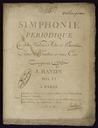 Simphonie périodique à deux violons alto et basse deux hautbois et deux cors composée par J. Haydn
