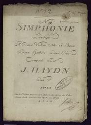 N° 12 symphonie périodique à deux violons alto et basse deux hautbois deux cors composée par J. Haydn