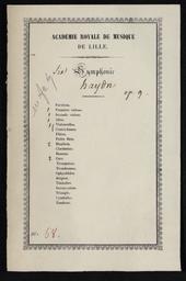 Six simphonies à grande orchestre par Mr Hayden maître de musique de chapelle de Vienne œuvre IX