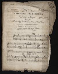 N° 46 paroles françaises par Desriaux. Ariettes italiennes del Sigr Mayer (...) Cavatina (ah che per non v'è) arrangée pour le piano forte par L. Adam