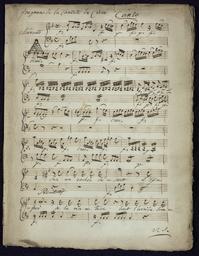 Fragments de la Cantate de Circé // parolles de j. B. Rousseau // sur un Rocher désert // violino primo // musique de mr monmigny