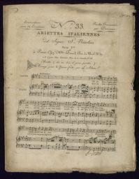 N° 33 ariettes italiennes del Signor S. Nasolini... arietta (chi mi dire il gran perche) arrangé pour le piano forte par L. Adam