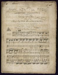 N° 55 ariettes italiennes del sgr Nasolini... aria (Deh de mirate il pianto) arrangé pour le piano forte par L. Adam