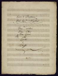 Scena e Preghiera // Del Segr Nazolini // a // due violini // due oboi // due corni // alto // canto // e basso