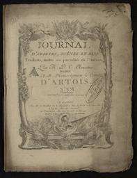 Journal d'ariettes, scènes et duo traduits, imités de parodies de l'italien. Par Mr D. C. amateur dédié à S. A. R. Monseigneur le comte d'Artois n° XXI Rondeau del sigr Giov. Amadeo Naumann