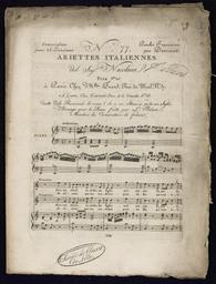 N° 77 ariettes italiennes del Sgr Nicolini [...] arrangé pour le piano forte par L. Adam [...]