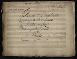 N° 113 // Amor Vendicate // Opercluto il bel sansiante // Rondo con Rec.° // Del signor P. Giovanni // Paesiello