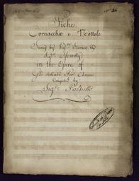 Di che cornacchie e Nottole // Sung by Sig.ra Storace & Sigr Morelly // in the opera of [...] // gli chiavi Per amore // composed by Sigr Paesiello