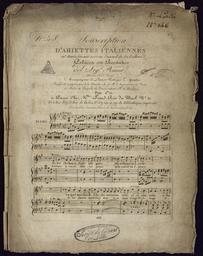 N° 508 souscription d'ariettes italiennes... Polacca con recitativo del Sigr Penna... arrangé pour le piano forte par G. Spontini