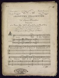 N° 26 paroles françaises par Desriaux ariettes italiennes del Signore Persichini... aria e rondo (se piangete la mia sorte)