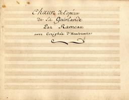 Chœur et coryphée de la guirlande de Rameau // sons brillans céleste harmonie