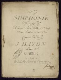 N° 16 simphonie périodique à deux violons alto et basse deux hautbois deux cors composé par J. Haydn