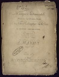 Musique instrumentale sur les sept dernières paroles de notre rédempteur sur la croix à grand orchestre composée par J. Haydn