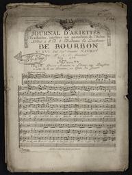 Journal d'ariette traduite, imitées, ou parodiées de l'italien dédié à S. A. S. Madame la duchesse de Bourbon. N° XVI del Sigr Amadeo Naumann par Mr A. G. Amateur