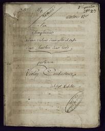 Six simphonies à deux violons altos et basse deux hautbois deux cors dédiées à S.A.S. Monseigneur le prince régnant d'Oetting-Oetting et d'Oetting Wallenstein composées par Mr Rosetti