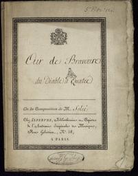Air de bravoure // du diable à quatre. De la composition de M. Solié