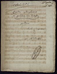 Quatre symphonies // en partition avec la Basse // partition // violon conducteur // par Mr Sterckel