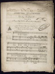 N° 47. Paroles françaises par Desriaux. Ariettes italiennes del Sigr Zingarelli. Aria nel Alzira (nel silenzio i mesti passi) arrangé pour le piano forte par L. Adam