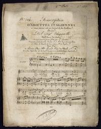N° 514 souscription d'ariettes italiennes. 22e année faisant suite au journal de feu Bailleux. Aria del Sigr Zingarelli nell Ines de Castro. Arrangé pour le piano forte par G. Spontini...