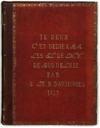 Te Deum Cé et dédié à MM. les Els. de l'ACie. Rle. de mus. de Lille par M. le B. d'Assignies 1817