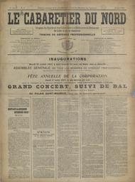 Le Cabaretier du Nord : organe du syndicat des cabaretiers et débitants de boissons de Lille et de sa banlieue