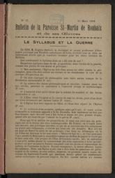Bulletin de la Paroisse Saint-Martin de Roubaix et de ses oeuvres / Gérant Georges Rétaux